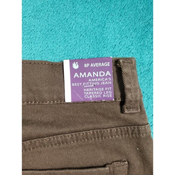 Gloria Vanderbilt Jeans Size 8 Petite Womens Brown Pants Stretch Straight NWT - Picture 14 of 15